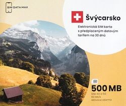 e-SIM karta Švýcarsko 500MB